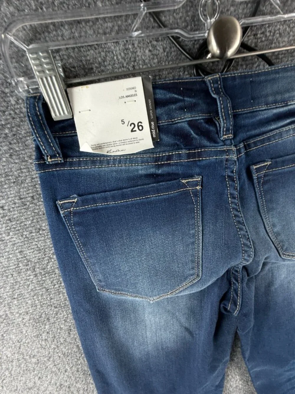 NWT Kancan Jeans Denim Blue Women 5/26 Estilo Cotton Blend Stretch ACTL 26X29